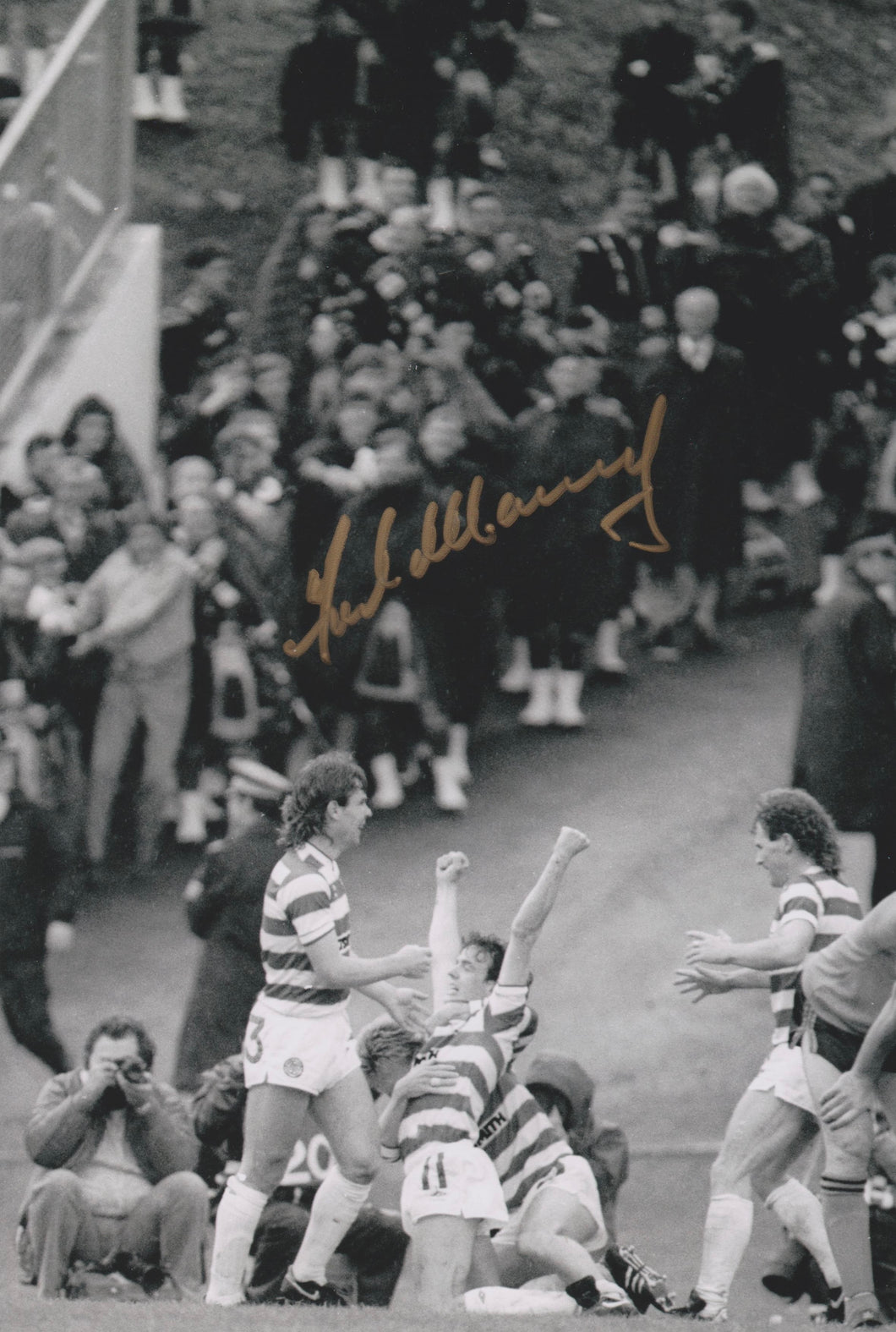 Frank McGarvey signed 12x8” Celtic photo