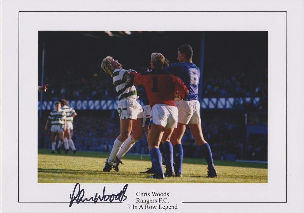 Chris Woods signed 12x8” Rangers photo