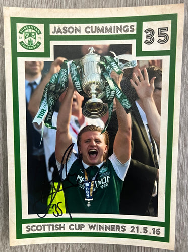 Jason Cummings signed 7x5” Hibs photo