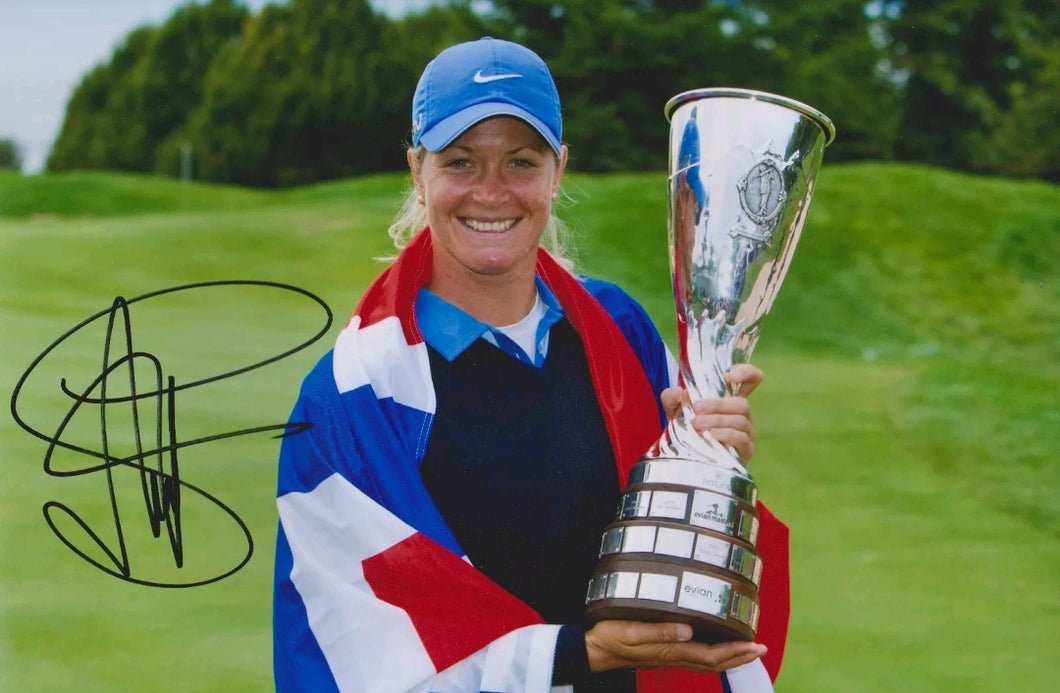 Suzann Pettersen signed 12x8