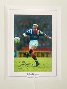 John Brown signed 16x12” Rangers photo