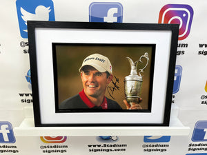 Padraig Harrington signed and framed 12x8” Open Championship photo