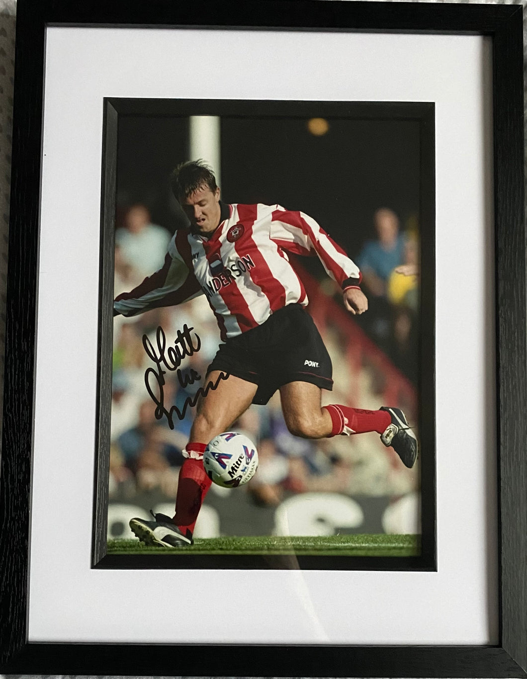 Matt Le Tissier signed and framed 12x8” Southampton photo