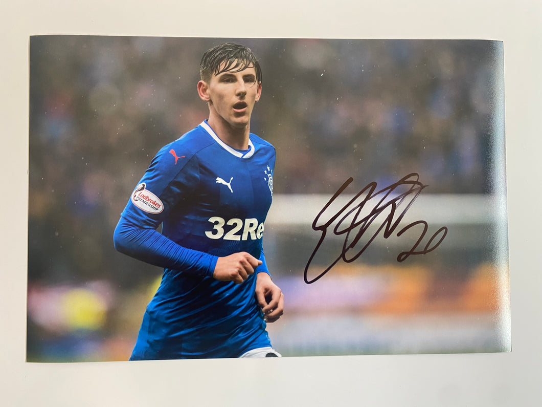 Emerson Hyndman signed 12x8” Rangers photo