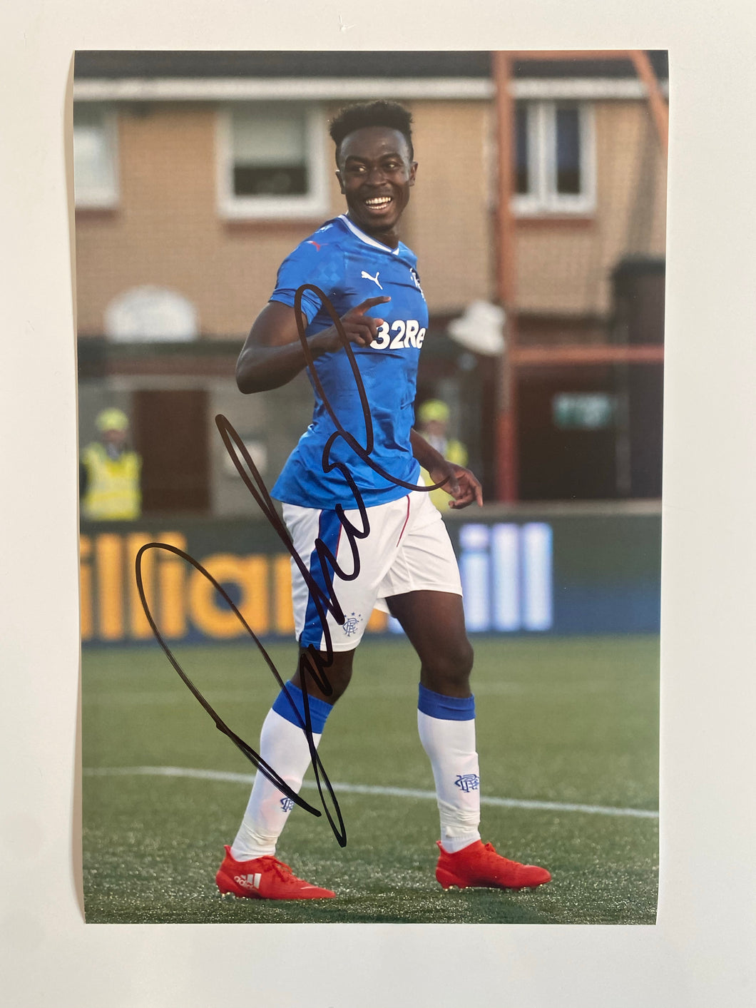 Joe Dodoo signed 12x8” Rangers photo