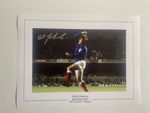 Willie Johnston signed 16x12” Rangers photo