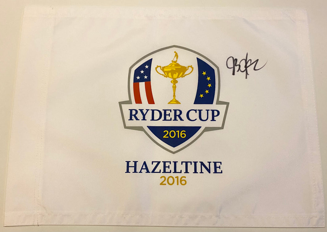 JB Holmes signed 2016 Hazeltine Ryder Cup Flag