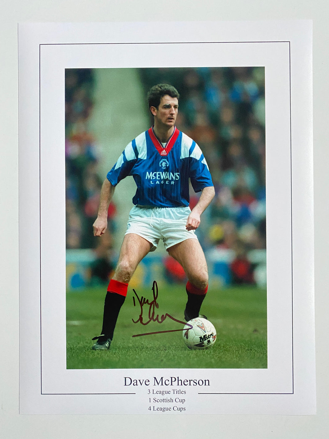 Dave McPherson signed 16x12” Rangers photo