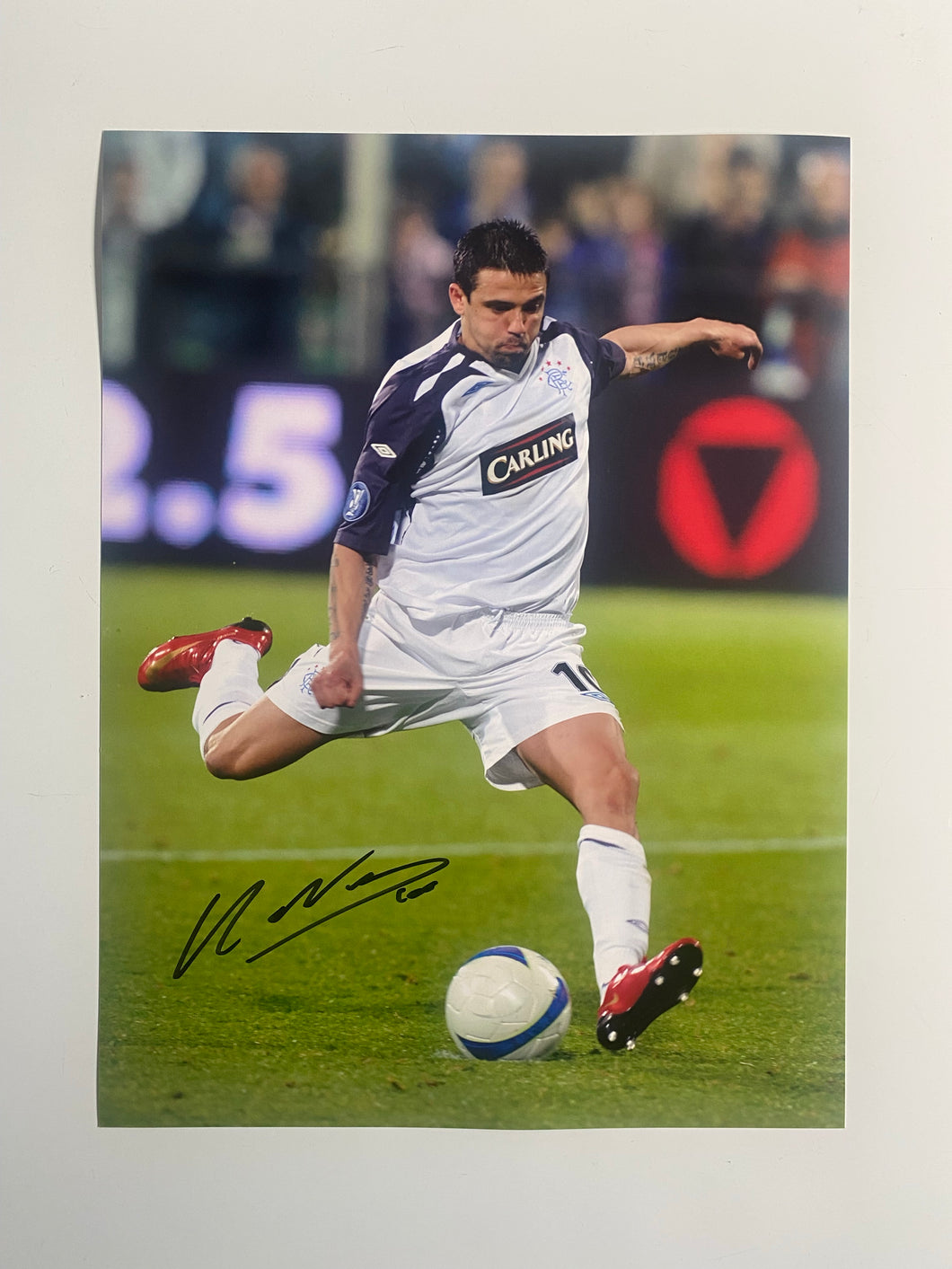 Nacho Novo signed 16x12” Rangers photo