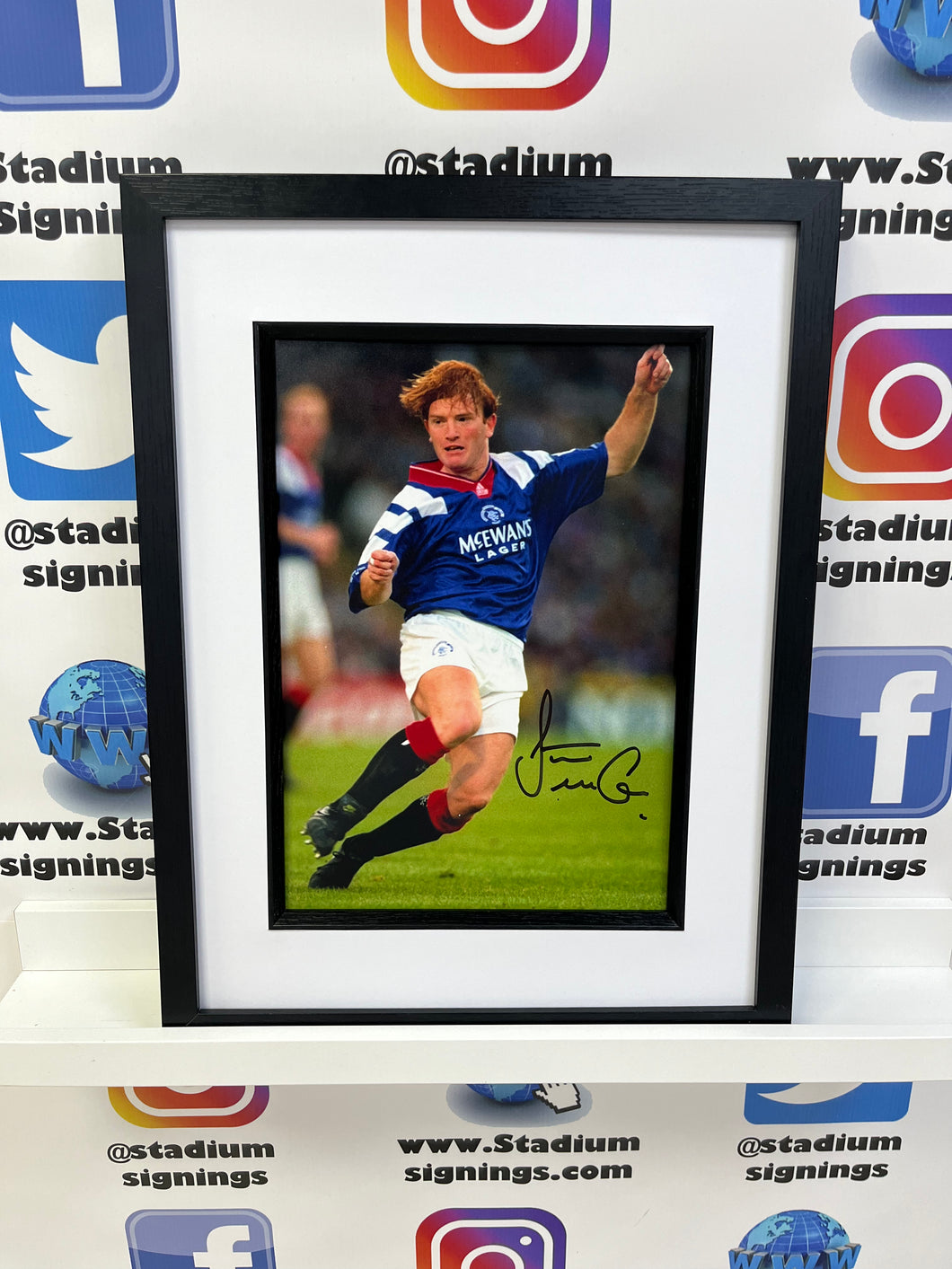 Stuart McCall signed and framed 12x8” Rangers photo