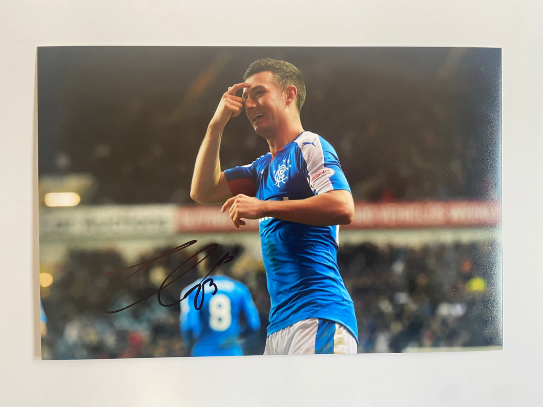 Jason Holt signed 12x8” Rangers photo