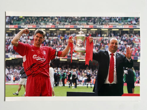 Steven Gerrard signed 18x12” Liverpool photo