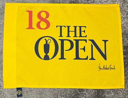 Ian Baker Finch signed undated Open golf flag