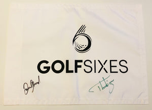 Thorbjorn Olesen and Lucas Bjeregaard signed Golf Sixes Flag