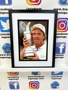 Tom Lehman signed and framed 12x8" Open Championship photo