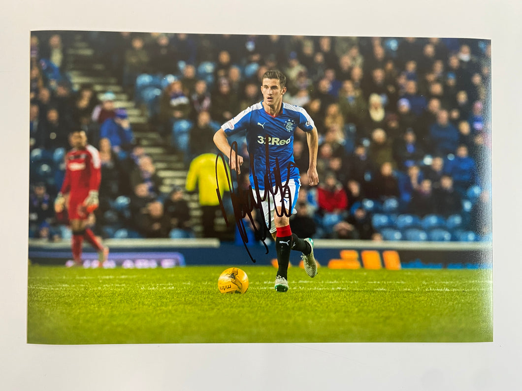 Dominic Ball signed 12x8” Rangers photo