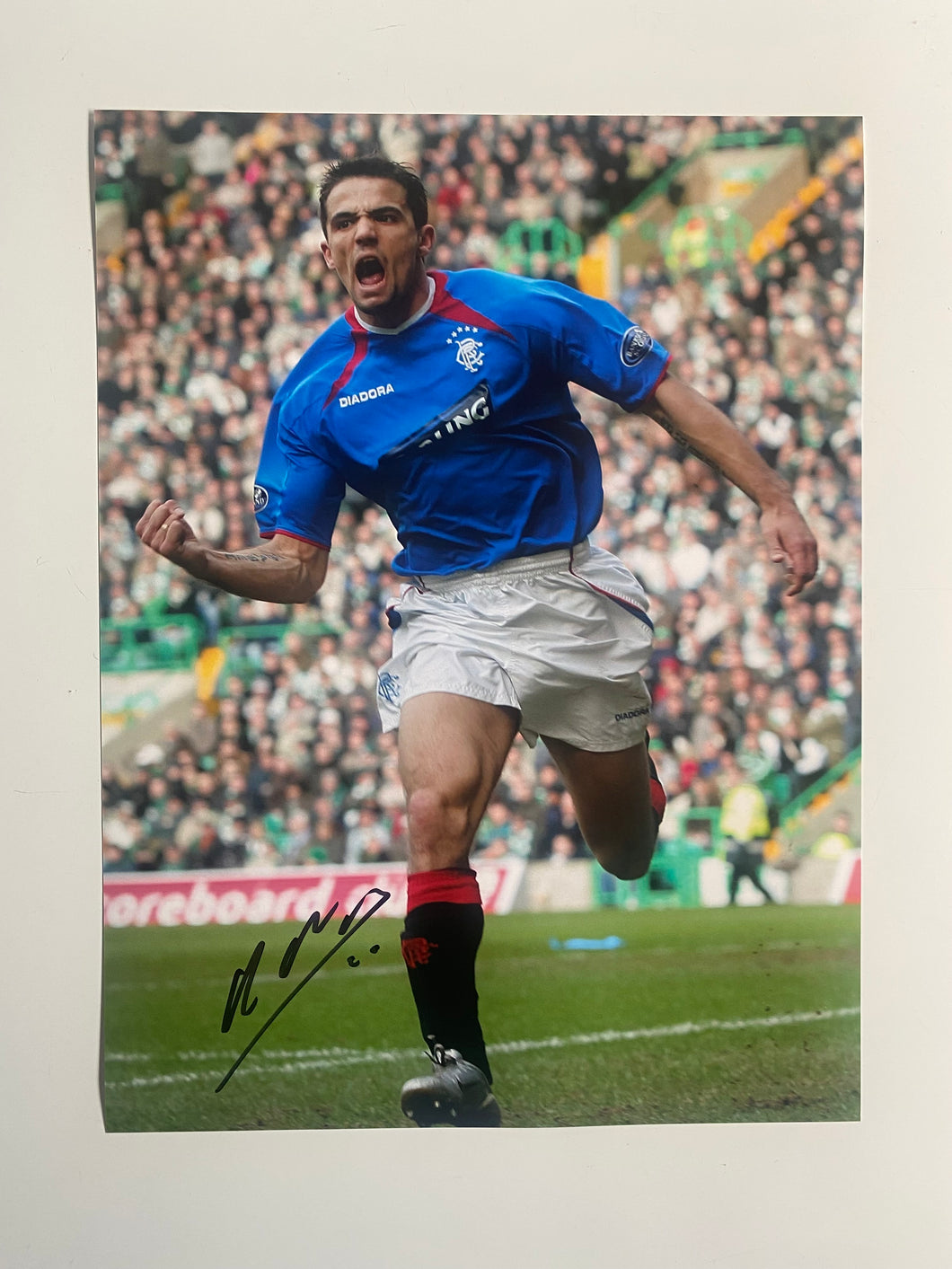 Nacho Novo signed 16x12” Rangers photo