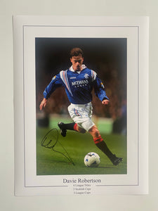 Davie Robertson signed 16x12” Rangers photo