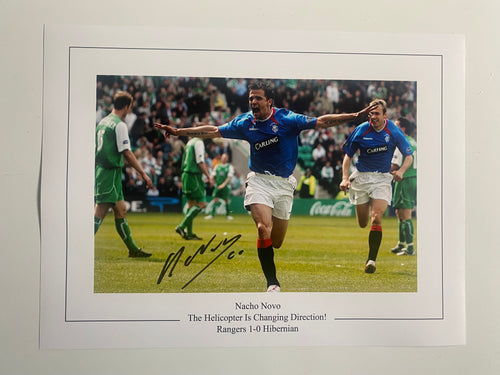 Nacho Novo signed 16x12” Rangers photo