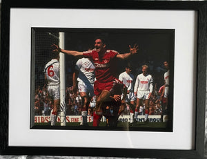 John Aldridge signed and framed 12x8” photo