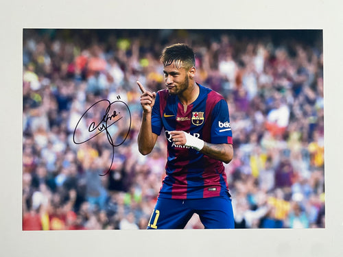 Neymar signed 18x12” Barcelona photo