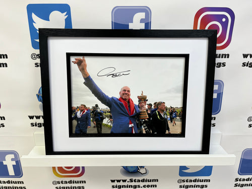 Thomas Bjorn signed and framed 12x8” Ryder Cup photo