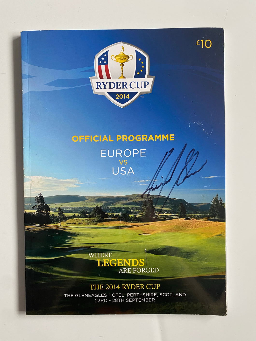 Henrik Stenson signed 2014 Ryder Cup programme