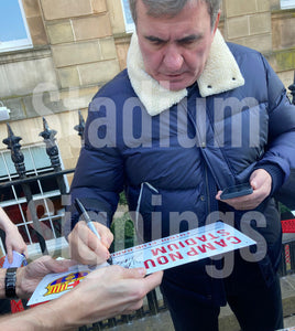 Gheorghe Hagi signed Barcelona Street Sign