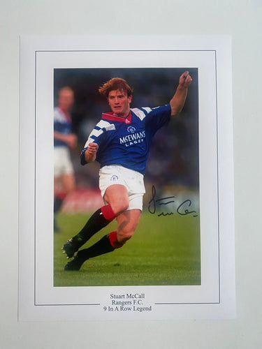 Stuart McCall signed 16x12” Rangers photo