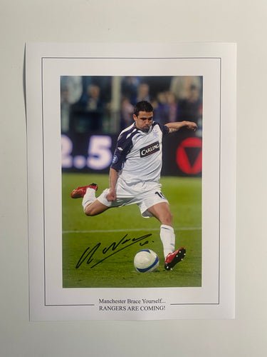 Nacho Novo signed 16x12” Rangers photo