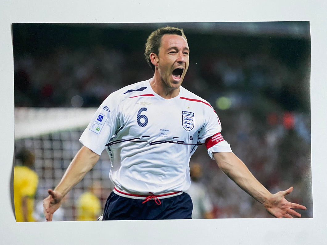 John Terry signed 18x12” England photo